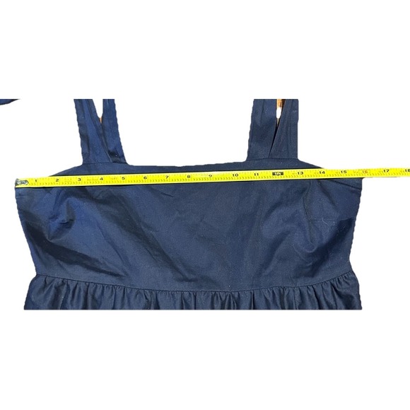 Jason Wu Tiered Embroidered Eyelet Maxi Dress Women Small Shoulder Bow Ties Navy - Picture 8 of 10